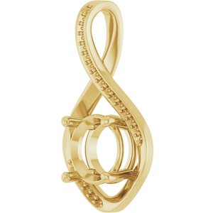18K Yellow Gold 8.8 mm Round Pendant Mounting – image 4