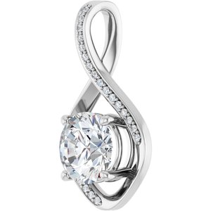 10K White Gold 8.8 mm Round Pendant Mounting – image 3