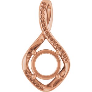 10K Rose Gold 8.8 mm Round Pendant Mounting – image 2