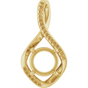 10K Yellow Gold 8.8 mm Round Pendant Mounting – image 2