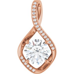 10K Rose Gold 8.8 mm Round Pendant Mounting