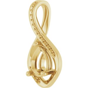 14K Yellow Gold 8x6 mm Pear Pendant Mounting – image 4