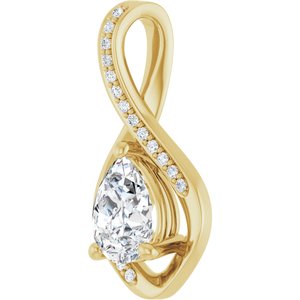 10K Yellow Gold 8x6 mm Pear Pendant Mounting – image 3