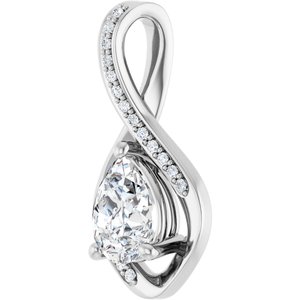 14K X1 White Gold 8x6 mm Pear Pendant Mounting – image 3