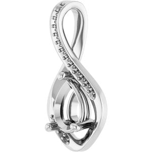 14K White Gold 8x6 mm Pear Pendant Mounting – image 4