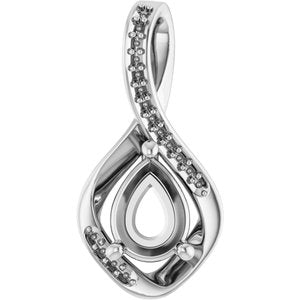 Continuum Sterling Silver 8x6 mm Pear Pendant Mounting – image 2