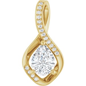 18K Yellow Gold 8x6 mm Pear Pendant Mounting