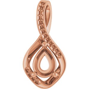 14K Rose Gold 8x6 mm Pear Pendant Mounting – image 2