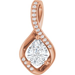 18K Rose Gold 8x6 mm Pear Pendant Mounting