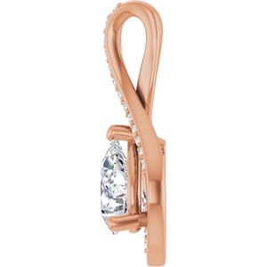 14K Rose Gold 8x6 mm Pear Pendant Mounting – image 5