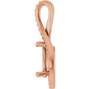 18K Rose Gold 8x6 mm Pear Pendant Mounting – image 6