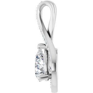 14K White Gold 8x6 mm Pear Pendant Mounting – image 5