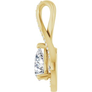 18K Yellow Gold 8x6 mm Pear Pendant Mounting – image 5