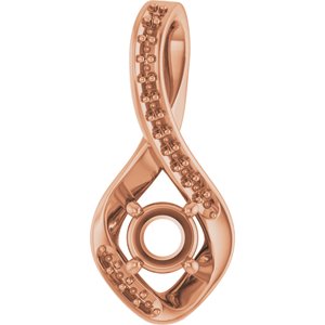10K Rose Gold 4.4 mm Round Pendant Mounting – image 2