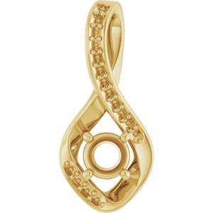 10K Yellow Gold 4.4 mm Round Pendant Mounting – image 2