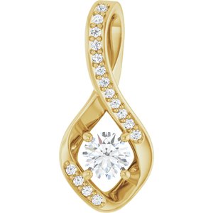 18K Yellow Gold 4.4 mm Round Pendant Mounting