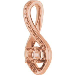 10K Rose Gold 4.4 mm Round Pendant Mounting – image 4