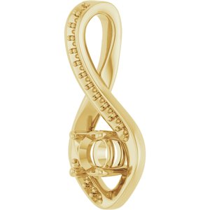 18K Yellow Gold 4.4 mm Round Pendant Mounting – image 4