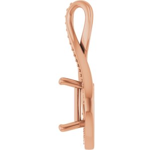 10K Rose Gold 8x8 mm Square Pendant Mounting – image 6