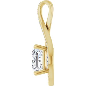 10K Yellow Gold 8x8 mm Square Pendant Mounting – image 5