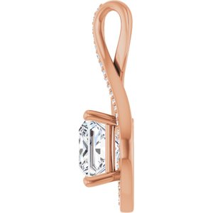 10K Rose Gold 8x8 mm Square Pendant Mounting – image 5