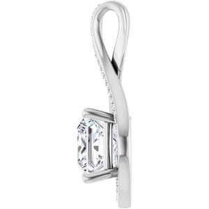 18K White Gold 8x8 mm Square Pendant Mounting – image 5