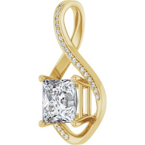 10K Yellow Gold 8x8 mm Square Pendant Mounting – image 3