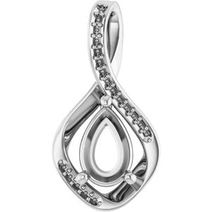 Sterling Silver 9x6 mm Pear Pendant Mounting – image 2