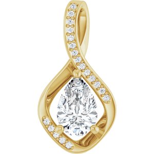 10K Yellow Gold 9x6 mm Pear Pendant Mounting