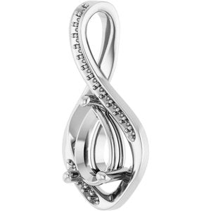 Platinum 9x6 mm Pear Pendant Mounting – image 4