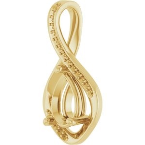 18K Yellow Gold 9x6 mm Pear Pendant Mounting – image 4