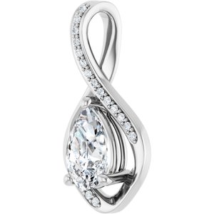 10K White Gold 9x6 mm Pear Pendant Mounting – image 3