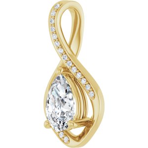 10K Yellow Gold 9x6 mm Pear Pendant Mounting – image 3