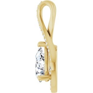 18K Yellow Gold 9x6 mm Pear Pendant Mounting – image 5