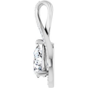 14K X1 White Gold 9x6 mm Pear Pendant Mounting – image 5