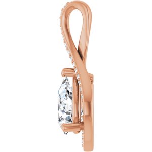 10K Rose Gold 9x6 mm Pear Pendant Mounting – image 5
