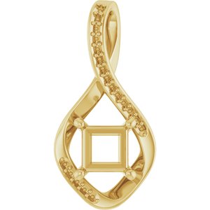 10K Yellow Gold 5.5x5.5 mm Square Pendant Mounting – image 2