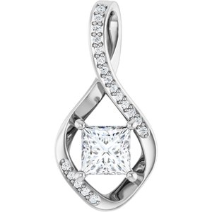 Sterling Silver 5.5x5.5 mm Square Pendant Mounting