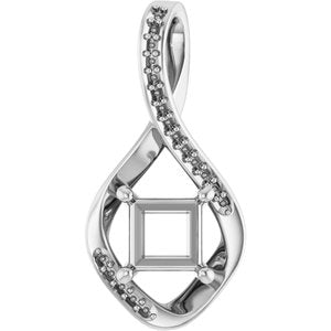 Continuum Sterling Silver 5.5x5.5 mm Square Pendant Mounting – image 2