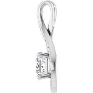 10K White Gold 5.5x5.5 mm Square Pendant Mounting – image 5