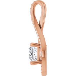 10K Rose Gold 5.5x5.5 mm Square Pendant Mounting – image 5