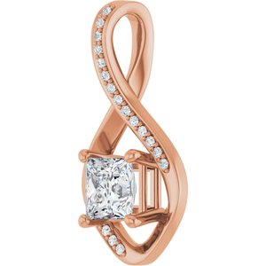 14K Rose Gold 5.5x5.5 mm Square Pendant Mounting – image 3