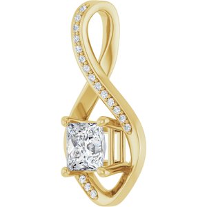 10K Yellow Gold 5.5x5.5 mm Square Pendant Mounting – image 3