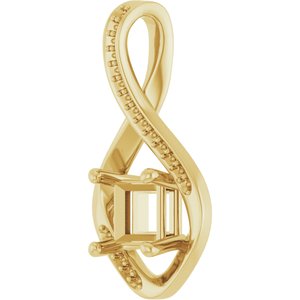 10K Yellow Gold 5.5x5.5 mm Square Pendant Mounting – image 4