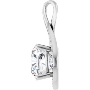 Platinum 12x12 mm Cushion Pendant Mounting – image 5