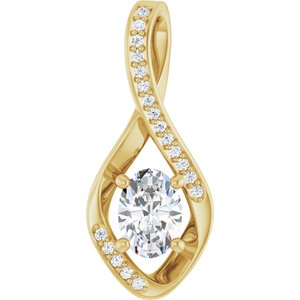 18K Yellow Gold 7x5 mm Oval Pendant Mounting