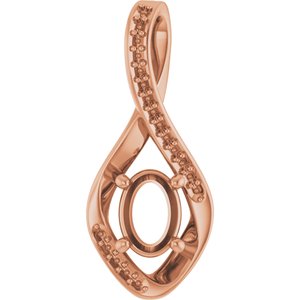 18K Rose Gold 7x5 mm Oval Pendant Mounting – image 2