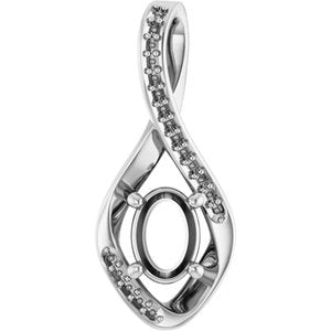 14K X1 White Gold 7x5 mm Oval Pendant Mounting – image 2