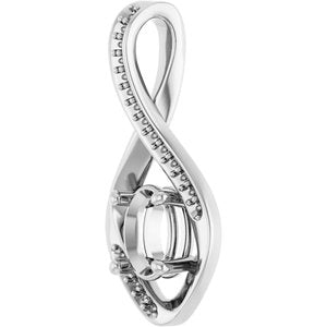 10K White Gold 7x5 mm Oval Pendant Mounting – image 4