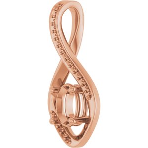 18K Rose Gold 7x5 mm Oval Pendant Mounting – image 4